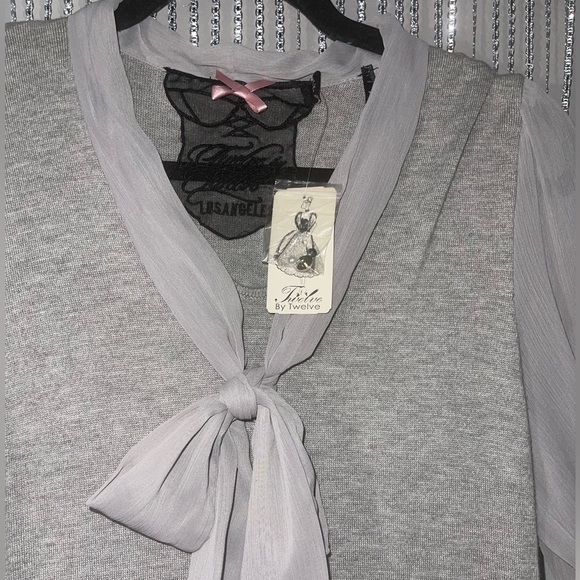 Twelve by Twelve Short Length sweater Dress | Embellishment | pearls | lace - Picture 4 of 9